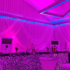The ambiance of the VIP lounge we catered for at the Zee Cine Awards. The setup, with its sequined bar front and soft lighting, was designed to be a luxurious retreat for the stars.