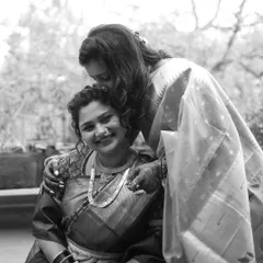 One of my most special projects: styling my best friend for her wedding day. This black and white shot captures a beautiful, emotional moment.