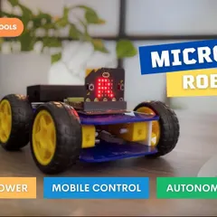This is a classic Micro:bit robot that students learn to build. It can be programmed to be a light-follower, controlled by a mobile app, or operate as a fully autonomous robot.