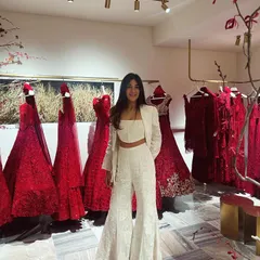 A shot from the night I received my award. I love being surrounded by beautiful clothes, and this moment captured at the Mishru store before the event felt just right.