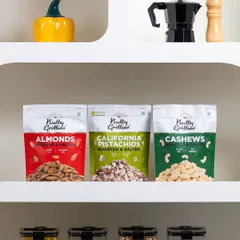 Our arched shelves make a perfect pantry setting. This shot for a snack brand uses the clean, built-in compartments to neatly style and feature multiple product packages.