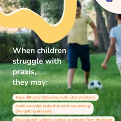 When children struggle with praxis, they may have difficulty with multi step directions or tasks like getting dressed. Our groups provide a supportive environment to practice these sequencing skills.