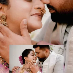 A collage focusing on the intimate connection between the expecting parents. The close-up shots capture the gentle touches and loving expressions that tell their story.