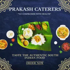 This graphic highlights the rich variety of an authentic South Indian meal that I offer. From flavourful rice and sambar to fresh vegetables and crispy appalams, I bring the true taste of the south to your event.