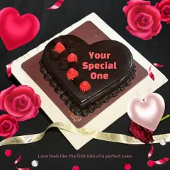 A rich, glossy chocolate heart cake made for your special one. It's the perfect sweet gesture to show how much you care on Valentine's Day.