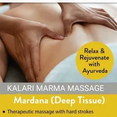 Kalari Marma Massage, or Mardana, is a deep tissue therapy with hard strokes that targets specific energy points in the body. This therapeutic massage is excellent for relieving deep seated muscle tension and improving flexibility.