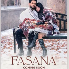 The official poster for the music video 'Fasana', featuring my makeup and hair work. For this international shoot in the snowy landscapes of Baku, I created romantic and weather-resistant looks that complemented the beautiful scenery and the song's mood.