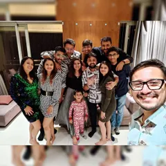A happy group selfie after a rocking New Year's Eve house party in Kandivali. The best part about house parties is the close connection with the audience.