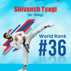 Introducing Shivansh Tyagi, World Rank #36. A formidable presence in the M-80kg category, he is a key part of India's charge on the global stage.