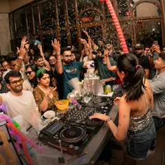 Pure joy at my own event, Paradisco. This is the vibe: confetti showers, a packed dancefloor, and everyone losing themselves to the music. I love creating these moments where we can all just let go.