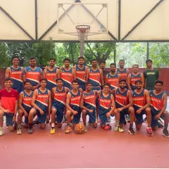 My team, Bharath Sports Union, ready for the State 'A' Division basketball league in 2023. Playing together, we push each other to be better.
