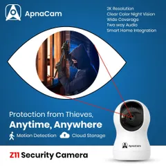 Protection from thieves, anytime, anywhere. The Z11 security camera uses motion detection and cloud storage to keep a vigilant eye on your property.