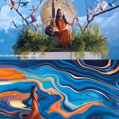 Two distinct scenes from the Johnnie Walker ad, both powered by our lighting and LED wall. We created a serene, nature-inspired setting and a dynamic, abstract fluid art background, showcasing the versatility of virtual production.
