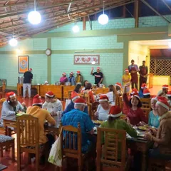 We celebrated the holiday season with a delicious Christmas Eve feast and caroling. Sharing these special moments together is what makes our ashram feel like a home away from home.