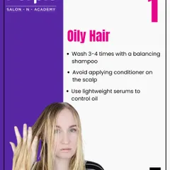 Dealing with oily hair? Our expert tip is to wash 3-4 times a week with a balancing shampoo and avoid applying conditioner directly to the scalp. Use lightweight serums to control oil.