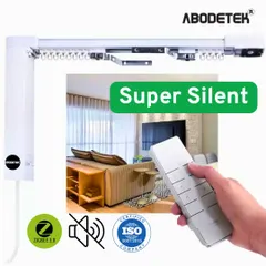 Enjoy the sound of silence with our super silent curtain motors. This system allows you to open or close your curtains with a simple remote, without any disruptive noise, making it perfect for bedrooms and living areas.