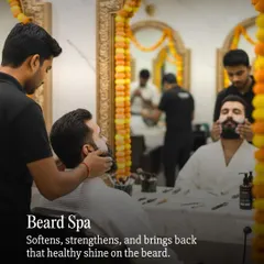 A beard spa is a must for any groom. This treatment softens and strengthens the beard, conditioning the hair to bring back a healthy, natural shine. It’s the secret to a beard that feels as good as it looks.
