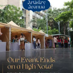 The Artistry Avenue event comes to a close after three days of vibrant shopping, art, and music. The open-air setup at The Square creates a lively atmosphere for discovery.