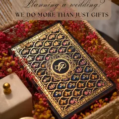 We believe the first impression is everything. This intricately designed wedding invitation box, nestled in a bed of flowers, sets a tone of elegance and anticipation for your special day.