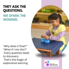 We spark wonder by encouraging questions. Activities like pouring and transferring materials invite children to ask "what if?" and "why?", turning every action into a scientific discovery and a step toward independent problem-solving.