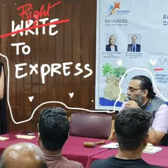 Speaking at a Rotary Bangalore Vijayanagar event on the topic 'Write to Express'. I believe this is a right we all share.