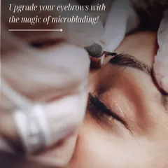 Upgrade your eyebrows with the magic of microblading. This image shows the precise, handheld tool used to implant pigment into the skin for natural-looking results.