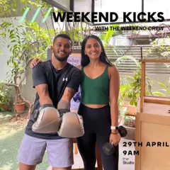 Me and my partner Meg. We started The Weekend Crew to build a community around fitness, skill, and having a good time.