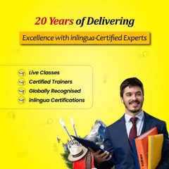 For two decades, we have delivered excellence with our Inlingua-certified experts. This image celebrates our 20-year benchmark in language training, helping learners achieve their global ambitions.