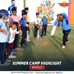 Coaching is more than just drills. It's about connecting with each student, understanding their game, and showing them the right technique firsthand. Here, I'm demonstrating the correct grip and stance to my young players at our Batala summer camp.