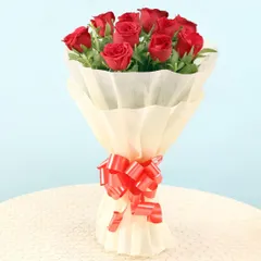 A timeless classic, this hand-tied bouquet of a dozen fresh red roses is the perfect way to express love and passion. I ensure each rose is vibrant and perfectly bloomed, making it an ideal choice for anniversaries, Valentine's Day, or a grand romantic gesture.