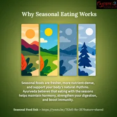 Why does seasonal eating work? Foods grown in a particular season are fresher and more nutrient-dense, perfectly designed by nature to support your body's needs during that time, strengthening digestion and boosting immunity.