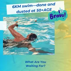 Age is just a number when you have determination. I believe anyone can achieve their swimming goals, and this inspiring swimmer, who completed a 6km swim at over 50 years old, is a testament to that belief.