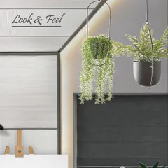 Another detail from the mood board, this image helped define the 'Look & Feel'. It focuses on textures and decor, such as the ribbed wall panels and hanging planters, which add layers of visual interest and personality to the final design.