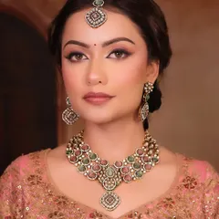 Another angle of this stunning pastel look. The makeup is consistent and beautiful from every view, ensuring the bride looks perfect in all her photos.