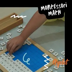 Montessori Math materials, like this hundred board, are designed to help children develop mathematical skills and spatial awareness through hands-on, experiential learning. We always move from concrete concepts to abstract ones.