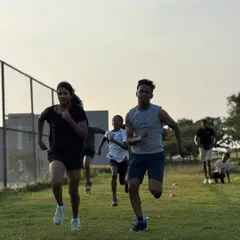 It includes physical conditioning, like running drills, to build endurance and athleticism.