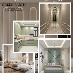 This mood board captures the essence of my design philosophy: creating serene and stylish spaces with a focus on quality materials and beautiful color palettes.