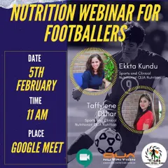 In this webinar for footballers, I collaborated with another nutritionist to share insights on game-day nutrition and hydration strategies. My goal is to help players understand what to eat to maintain stamina for the full 90 minutes.
