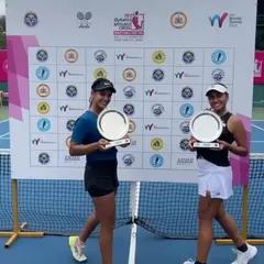 Our players Akanksha and Soha as finalists at the ITF 15k Women's Doubles in Mysuru. This achievement was part of a spectacular run of three back-to-back tournament finals.