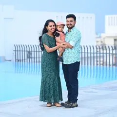 A beautiful family portrait by the poolside during their son Derick's first birthday celebration. I can help you find the perfect location and photographer for your family's milestone photos.