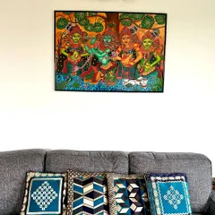 Here is the same painting beautifully hung above the sofa in their home in Sweden. It fits the space perfectly.