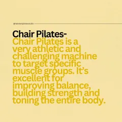 The Pilates Chair is an athletic and challenging machine. It's excellent for improving balance, building strength, and toning the entire body.