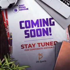 A "Coming Soon" teaser for the Just Fives League Corporate Edition 2. We build anticipation for our events with professional and engaging promotional materials.