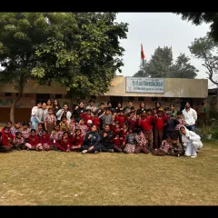 Another group photo from our self-defense workshop at a local school. It's rewarding to see the students' confidence grow as they learn basic protective skills.
