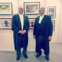 Posing with a fellow senior advocate. Mutual respect and camaraderie are the bedrock of the bar.