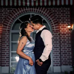 A stolen kiss during a night-time pre-wedding shoot. Using dramatic lighting, we created a cinematic and intimate portrait that feels like a scene from a movie.