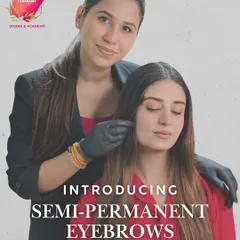 I collaborate with expert makeup artists to bring you the best semi-permanent eyebrow service. Here you can see one of our trusted professionals with a client, ready to begin the transformation to flawless brows.