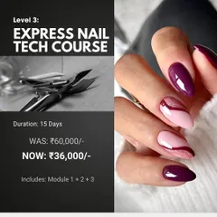 For those who want to learn everything quickly, our 15-day Express Nail Tech Course is the ideal choice. It covers all core modules, from basics to extensions and art, in a condensed format.