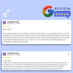 "A hassle-free, beautifully organized, and unforgettable celebration." This repeat customer's review speaks volumes about the consistent quality and care I put into every single party.