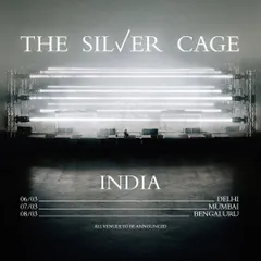 The official poster for HVOB's 'The Silver Cage' concert tour in India, showcasing their signature minimalist and atmospheric aesthetic.